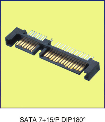 SATA 7+15P DIP 180度