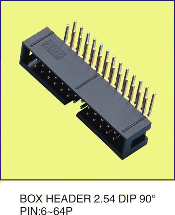 BOX HEADER 2.54 DIP 90度